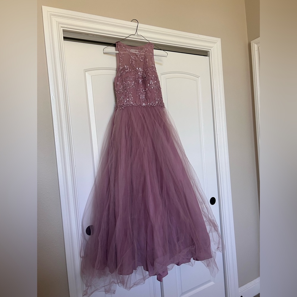 tulle formal dress — plum rose color (fits size 0)